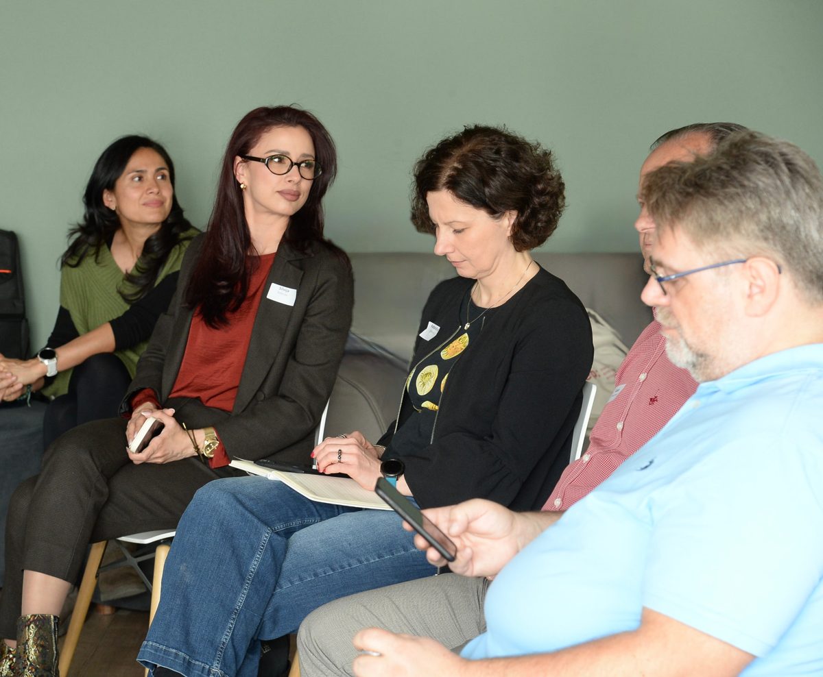 Silvija Gelevski taking notes during a founders roundtable.